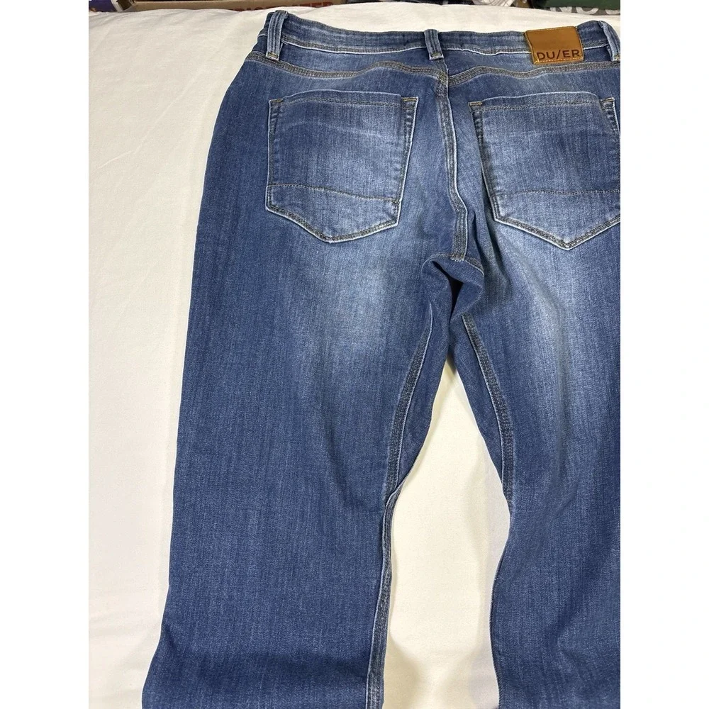 DU/ER L2X Performance Denim Pants Mens 32x32 Stretch Indigo Blue Coolmax Jeans